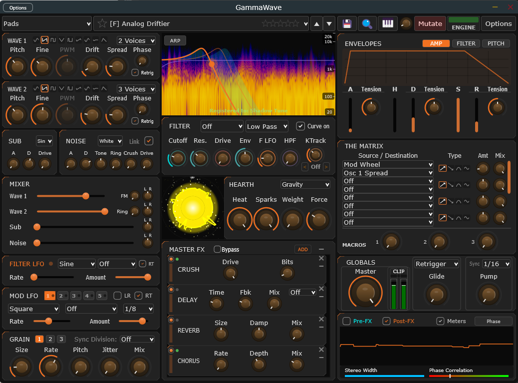 GammaWave VST3 Synthesizer Main Interface